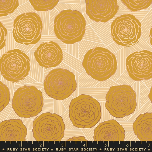 Ruby Star Society - Patchwork Baumwolle - JEN HEWETT - Floradora - Bunch of Roses - Cactus - Metallic